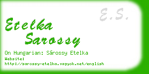 etelka sarossy business card