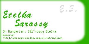 etelka sarossy business card